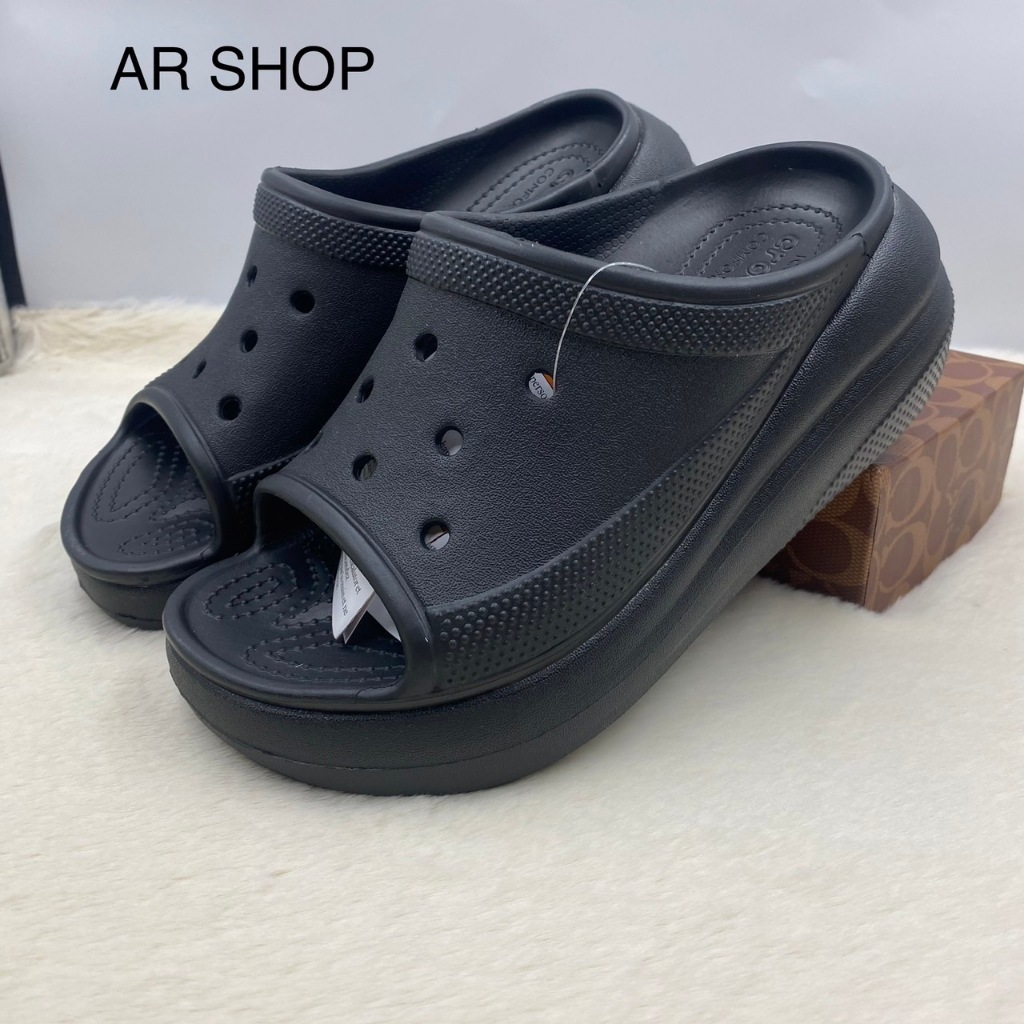 รองเท้า Crocs ผู้หญิง รองเท้าแตะสวมผู้หญิง รองเท้าส้นสูงผู้หญิง รองเท้าส้นตึก เบานิ่มใส่สบาย
