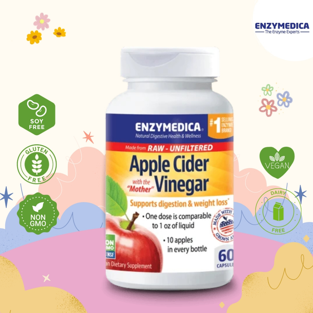 ENZYMEDICA Apple Cider Vinegar น้ำส้มสายชูแอปเปิล ลดการหลั่งฮอร์โมนอินซูลินในกระแสเลือด