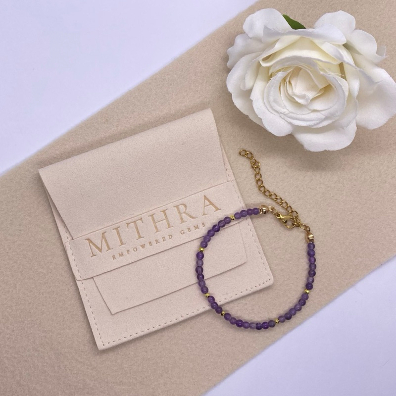 MITHRA สร้อยข้อมือหินแท้ อเมทิสต์ (Amethyst) หินแห่งการบำบัดและเยียวยา สร้อยข้อมือหินนำโชค ราคา ถูกที่สุด ดีลบีเคเค แกลเลอรีภาพที่ 4