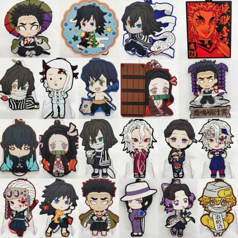 พวงกุญแจแสตรปยาง Demon Slayer ดาบพิฆาตอสูร Kimetsu no Yaiba ญี่ปุ่นมือสอง