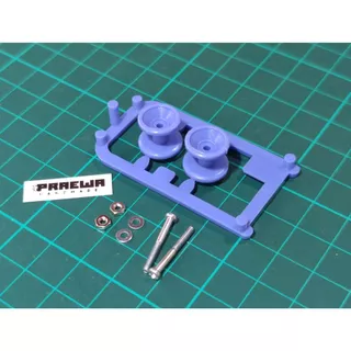 [ครบ10สี] โรลเลอร์ถ้วยพลาสติก 12/13mm (วางจมกันชนหน้า SFM ได้) - Mini4WD Low Friction Plastic Double Rollers (13-12mm)