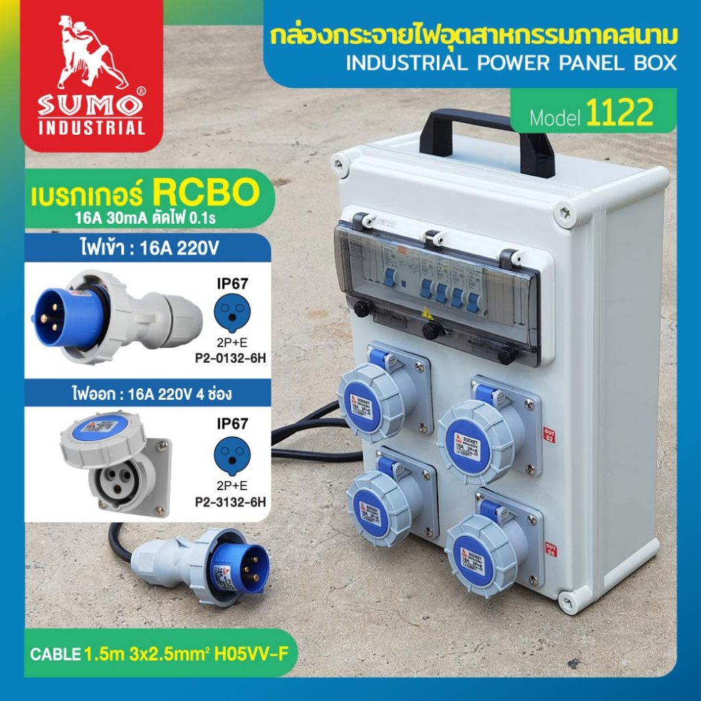 (ประกัน1ปี) กล่องกระจายไฟ ตู้ไฟสนาม เบรกเกอร์เซฟตี้คัท RCBO 16A ป้องกันไฟดูด ไฟรั่ว ไฟช็อต ป้องกันไฟฟ้าลัดวงจร SUMO - รูปที่ 4