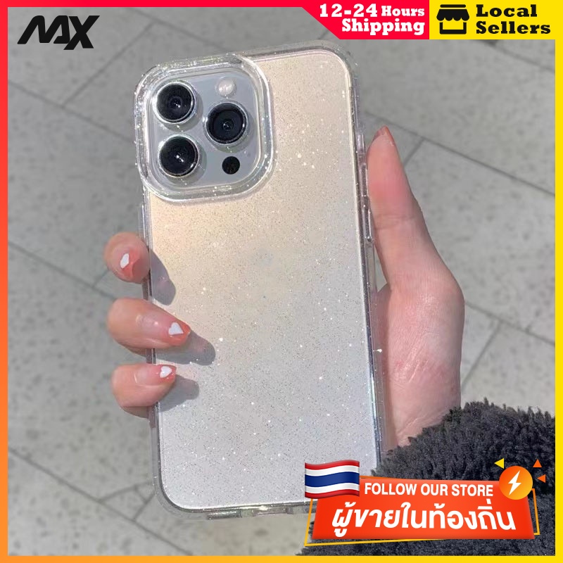 ผงเพชรแผ่นโปร่งใส เทรนด์แฟชั่น for11 12 13 15 14plus 15 pro max XR 12 13pro เคสเกาหลี 6P 7P 8P XS 14Pro 11pro