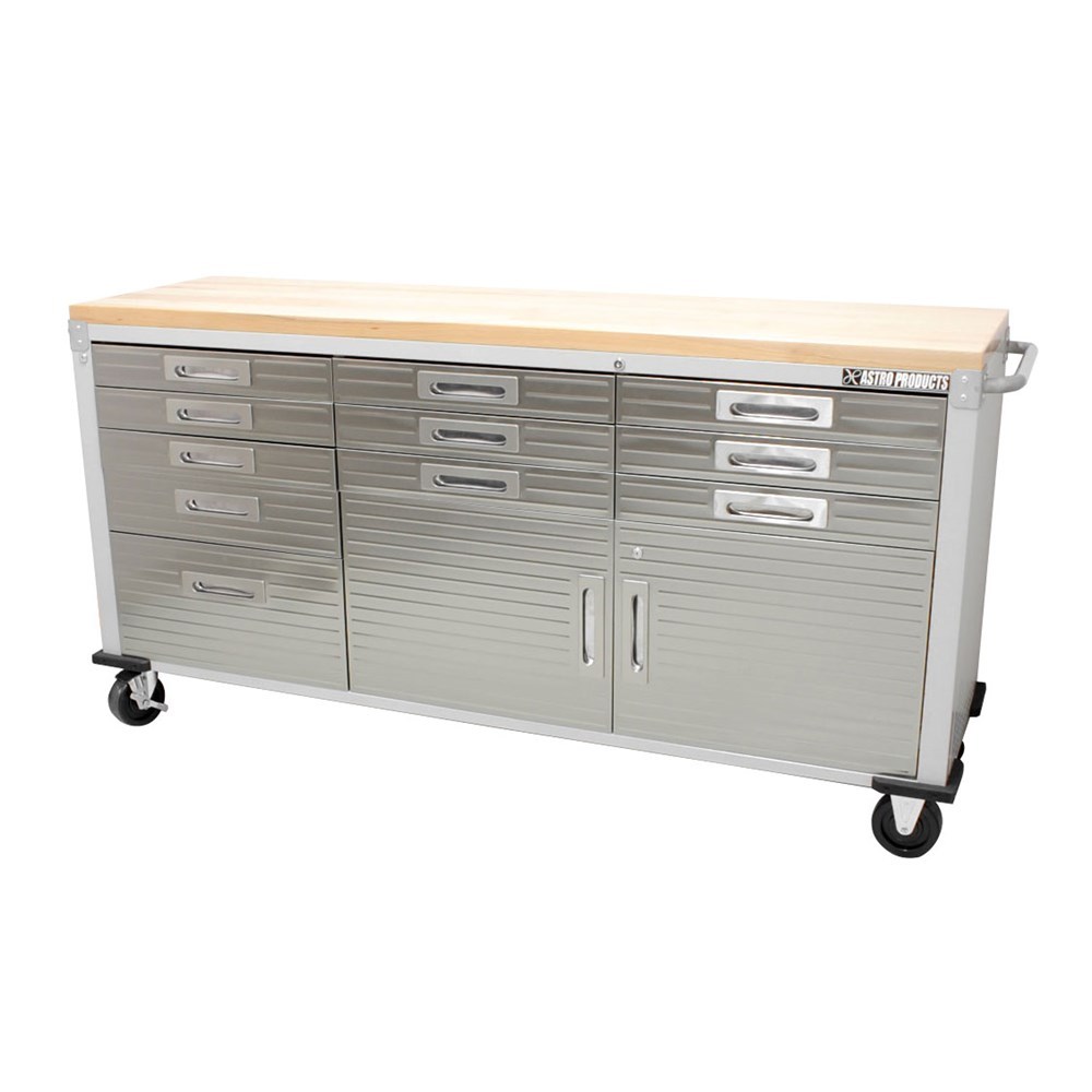 Astro Products ตู้เครื่องมือใหญ่ ท็อปไม้ ลิ้นชักลูกปืน / Giant Roll Cabinet Wooden Top