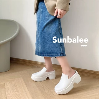 SUNBALEE 🤎 SUNG15 รองเท้าเสริมส้น แบบสวม ทรงเท้าเรียว สูง 8 CM วัสดุ EVA คุณภาพดี สินค้าพร้อมส่ง