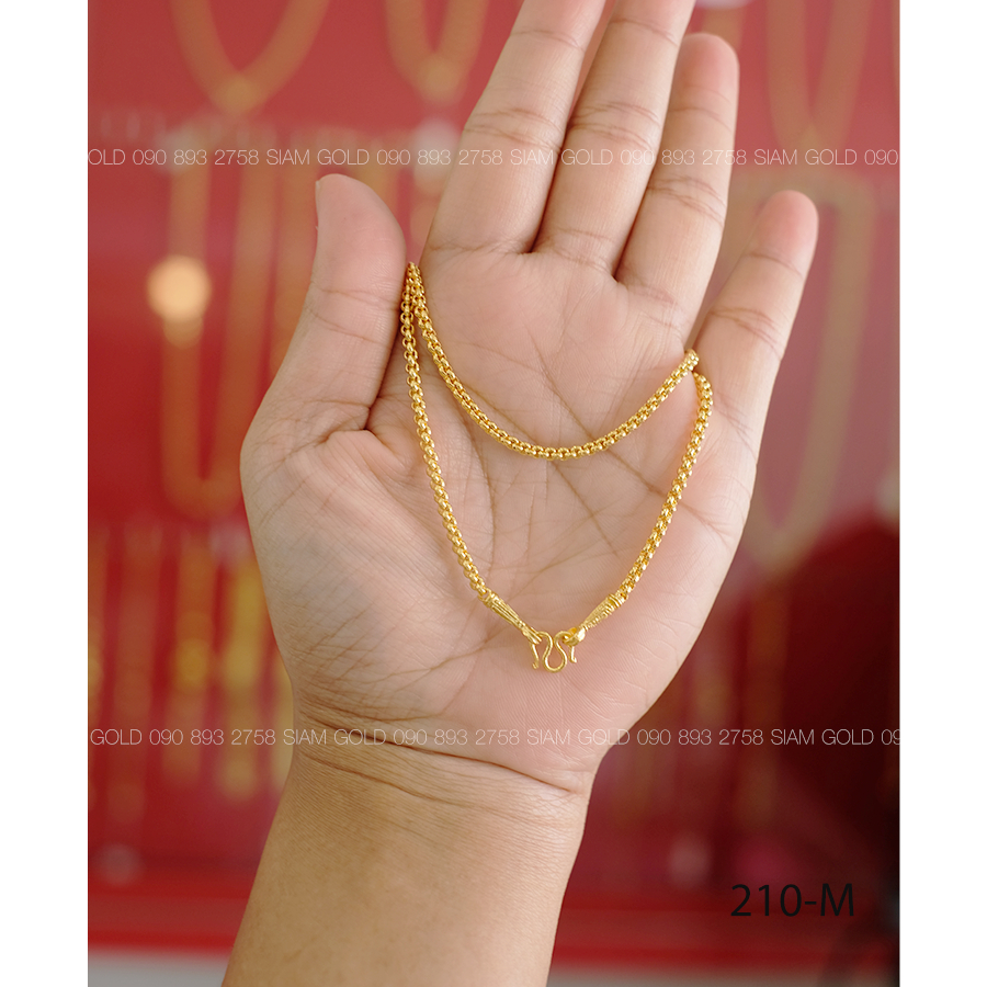 [งานเกรด M ใช้ทน] สร้อยคอลายผ่าหวาย 2 สลึง รหัส 210-M รัตนะ จิวเวลรี่