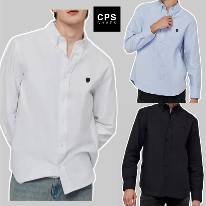 Cps chaps เสื้อเชิ้ตผู้ชาย (ของแท้ 100%ชอปไทย)ผ้า Oxford เนื้อผ้าใส่สบาย เสื้อเชื้ตทำงาน