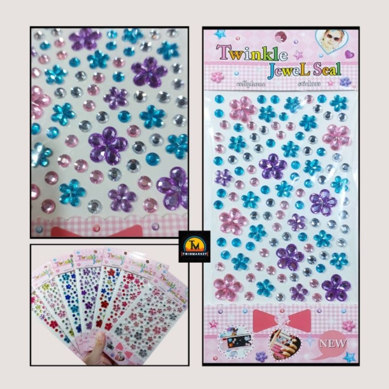 สติกเกอร์คริสตัล ดอกไม้ หัวใจ ดาว มีกาวในตัว ลอกติดได้ทันที ใช้ติดประดับตกแต่ง เคส มือถือ แท็บเล็ต โน๊ตบุ๊ค แก้วน้ำ