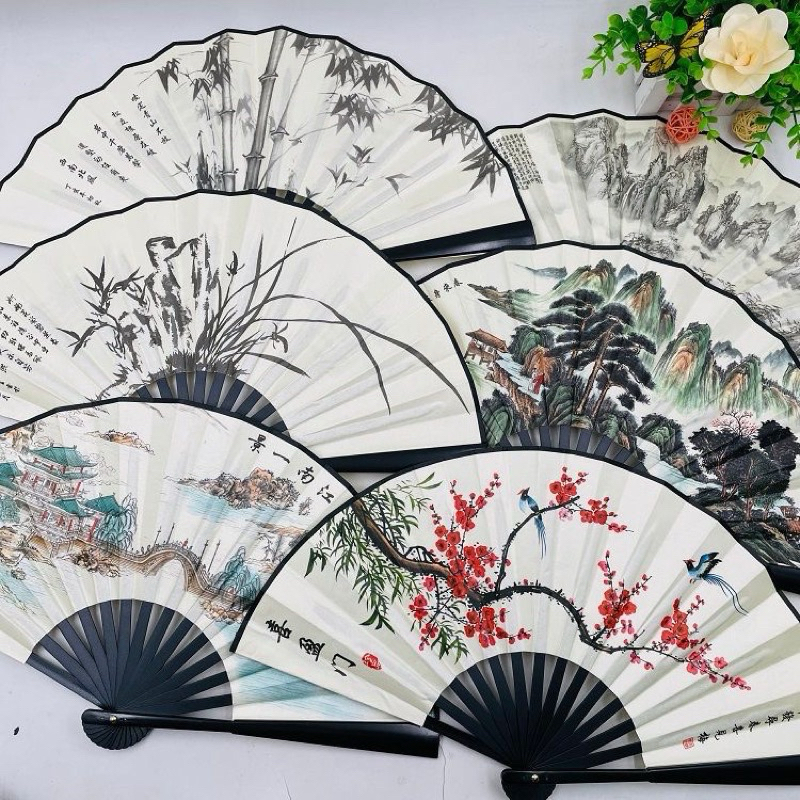 พัด 10 นิ้ว พัดจีน พัดวินเทจ Chinese  vintage สวย