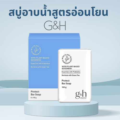 สบู่อาบน้ำG&H Protect+  สบู่แอมเวย์ สูตรระงับกลิ่นกาย สินค้าจากช้อปไทย 1ก้อน