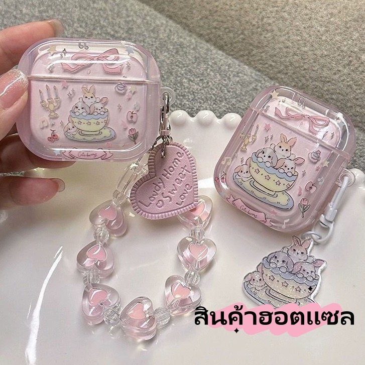 จัดส่งจากไทย เคส Airpods 3 case ins น่ารัก กระต่ายถ้วยชา เคสป้องกัน สำหรับ Airpod Pro 2 for case Airpod 1 gen2 Pro
