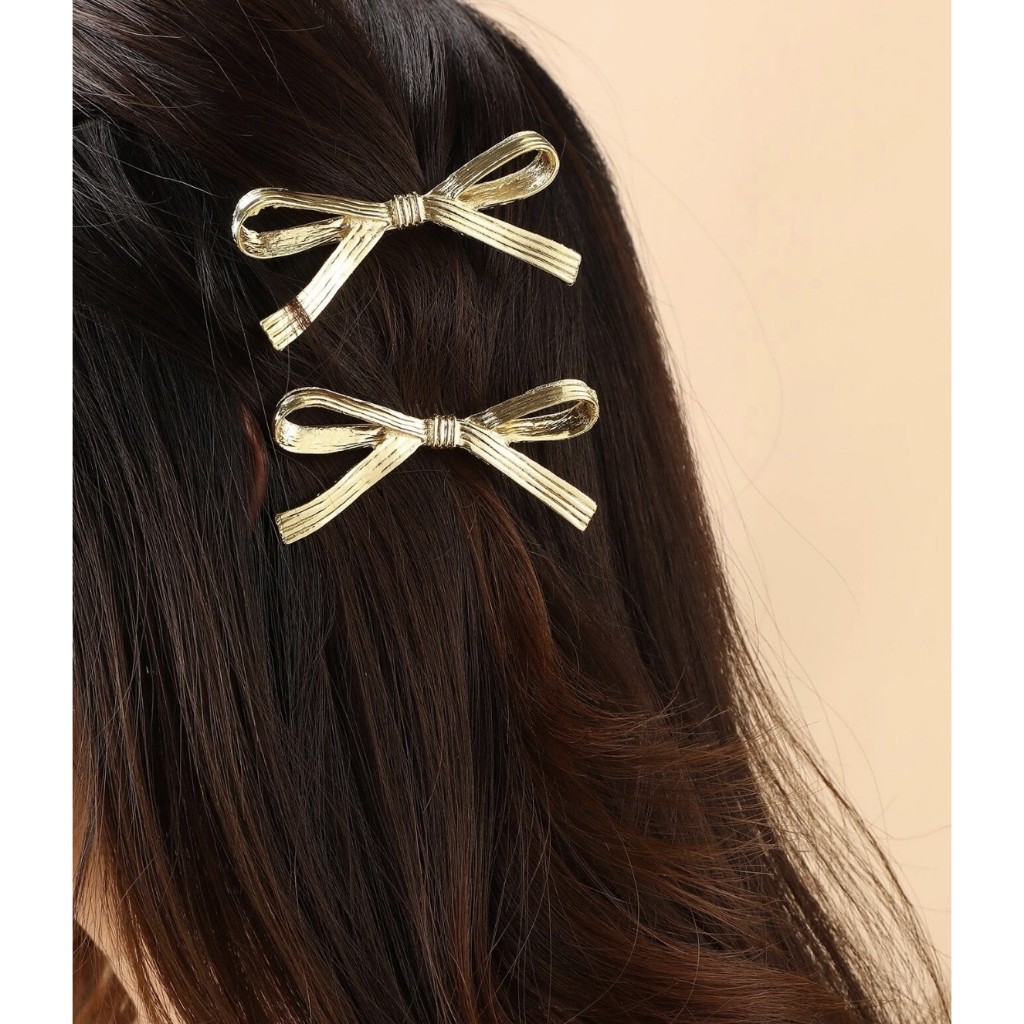 KYM.vibes - ribbon hair clips กิ๊บติดผมริบบิ้น กิ๊บติดผมรูปโบว์ (ราคาต่อคู่) - รูปที่ 2