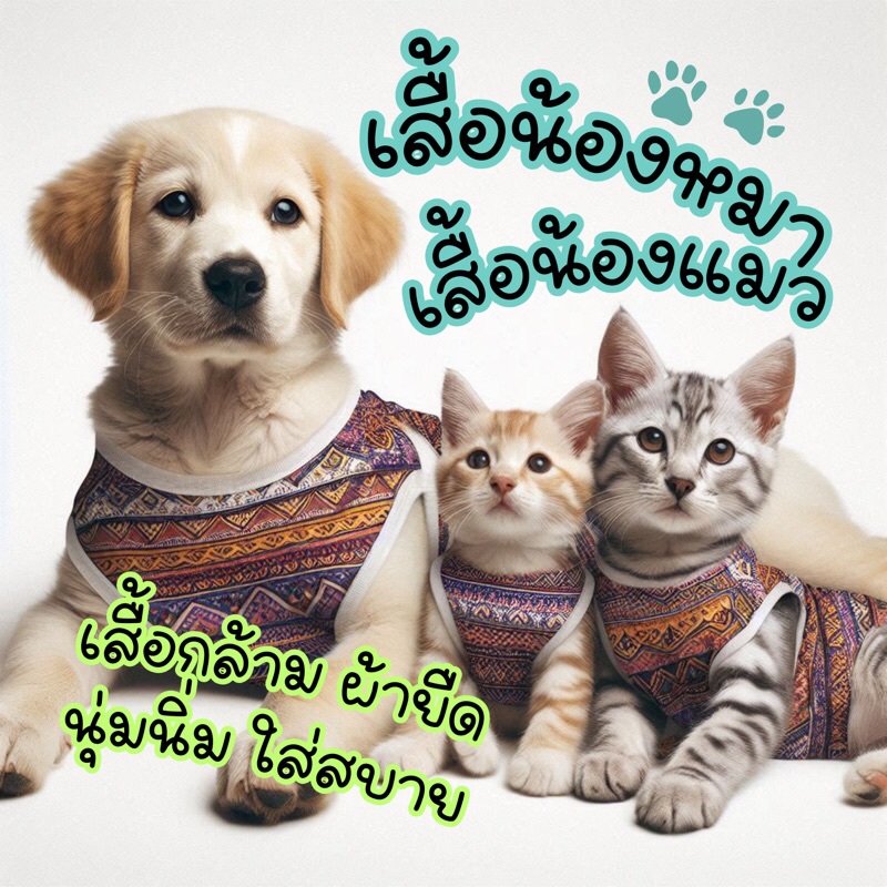 🐶🐱เสื้อน้องหมา💗รอบอก 54 ซม. ยาว 34 ซม.💗เสื้อหมาแมว ชุดสัตว์เลี้ยง