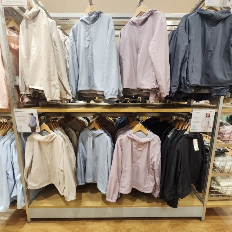 รับหิ้วของแท้ uniqlo เสื้อฮู้ดผู้หญิงพาร์กา Jersey Line มีทั้งใส่ด้านเดียว และใส่ได้2ด้าน สัมผัสนุ่ม