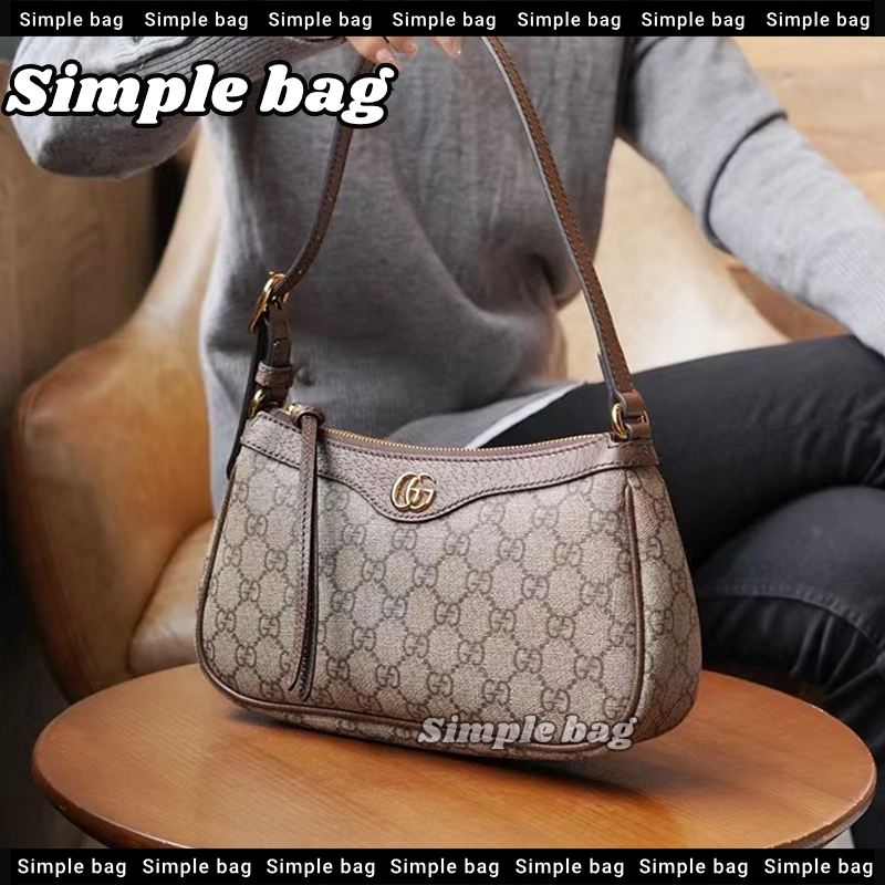 💯กุชชี่💥GUCCI Ophidia Small Handbag Hobo bag กระเป๋าสะพายเดี่ยว #Simple bag