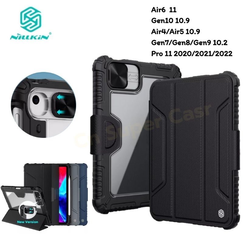 Nillkin เคส สำหรับ iPad Air6/Gen10/Air5/Air4/Gen9/Gen8/Pro 11 2022-2020 รุ่นBumper Pro มีช่องใส่ปากกา กันงอ สไลด์กล้อง