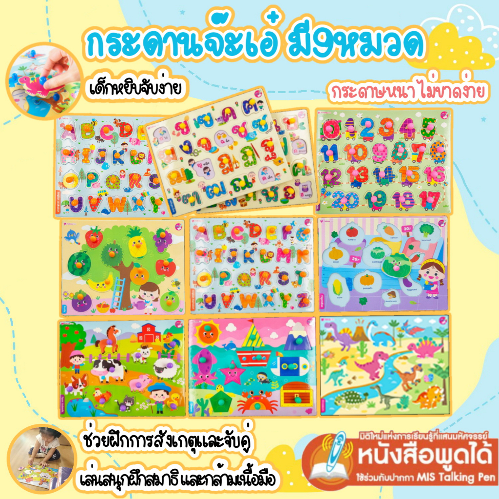 กระดานจ๊ะเอ๋กระดานจิ๊กซอว์ จิ๊กซอว์หมุด กขค ABC 123 เสริมทักษะและช่วยการจดจำของเด็ก กระดานหมุด jigsaw หมุด ของเล่นเด็ก