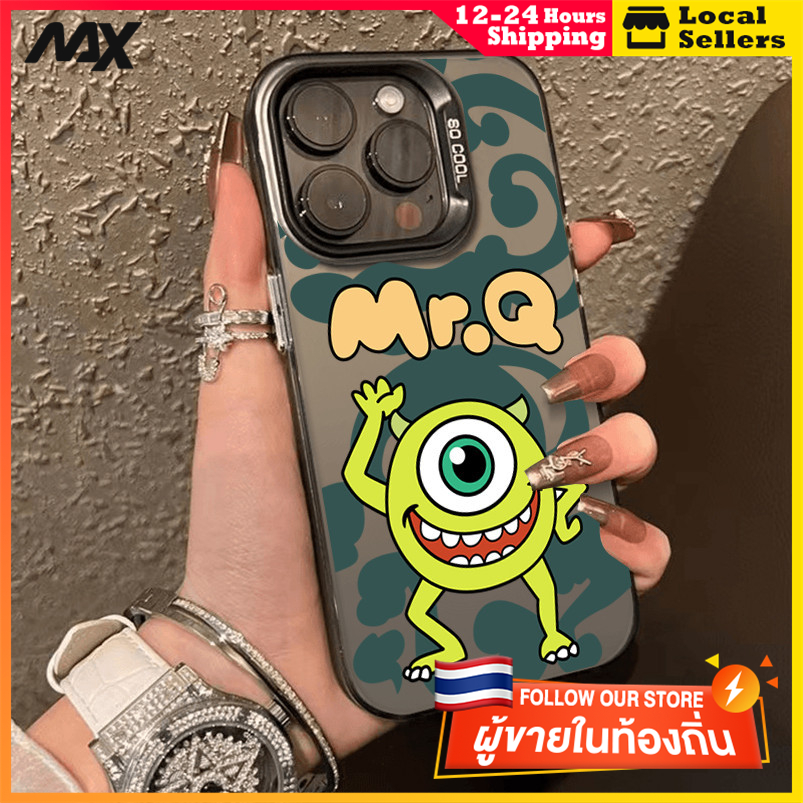 สีดำหรูหราซิลิโคนแข็งกรณีโทรศัพท์ สัตว์ประหลาดตาเดียว for IPhone 13 12 7Plus 14 15 11 Pro MAX 8 6 7 6S Plus X XR XS