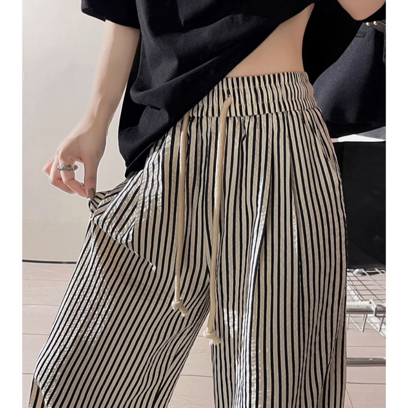 พร้อมส่ง❤️‍🔥  กางเกงขายาวPolo ผ้านิ่มใส่สบาย ฟรีไซส์ เอวยางยืด โปโล ใส่สบาย กางเกงแฟชั่นลายทาง