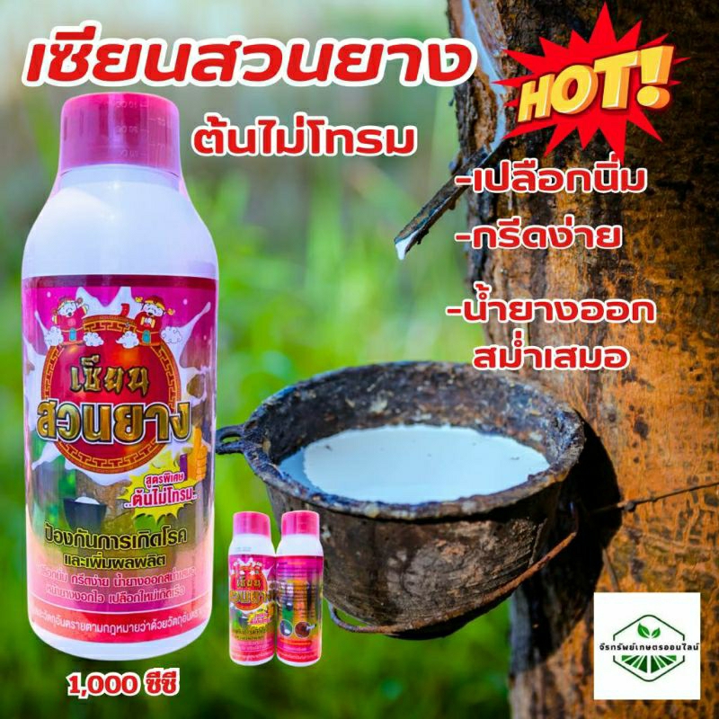 สารบำรุงน้ำยางพารา เซียนสวนยาง บำรุงน้ำยาง กรีดง่ายเปลือกนิ่ม เพิ่มน้ำยาง เพิ่มผลผลิต ขนาด 1 ลิตร