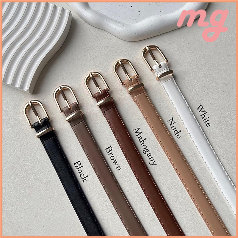 [จัดส่งด่วน]MG Fashionเข็มขัดแฟชั่นผู้หญิงเกาหลี คลาสสิค ขอบบาง หนังเทียมคุณภาพสูง หัวเข็มขัดประดับแฟชั่นยอดนิยมUnisex