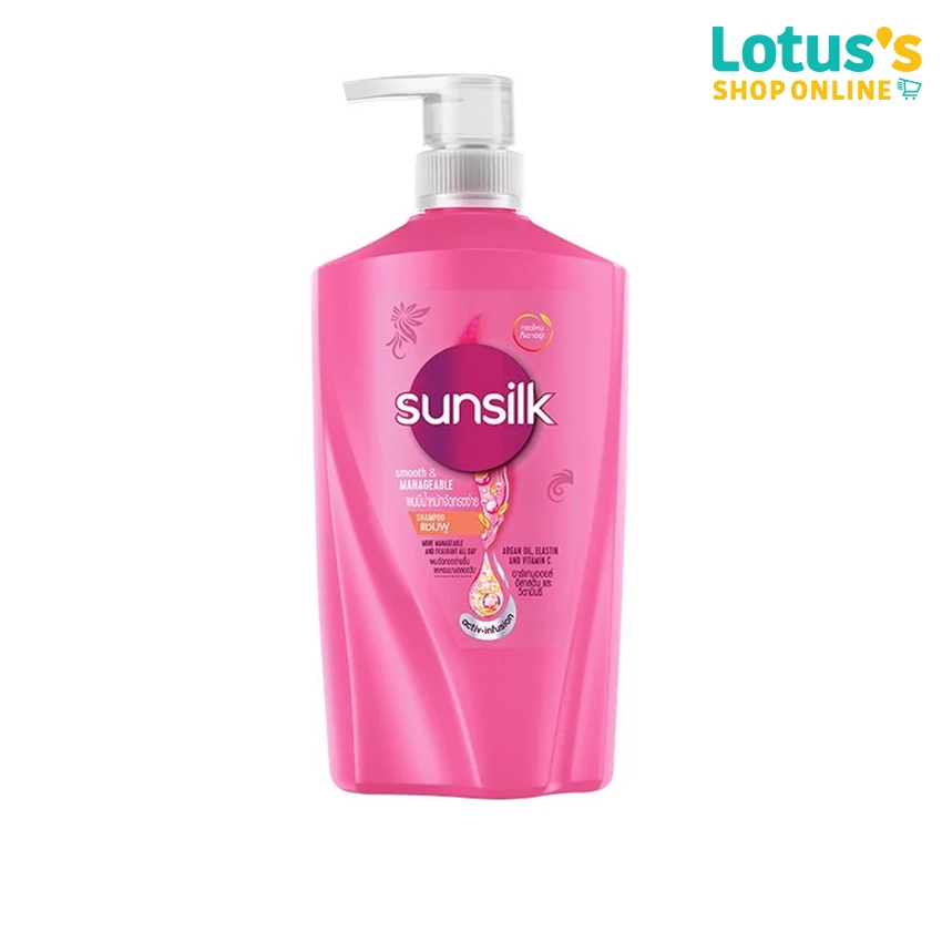ซันซิล แชมพู สูตร ผมมีน้ำหนัก จัดทรงง่าย แชมพู 520 มล. SUNSILK SHAMPOO SMOOTH MANAGE PINK 520 ML