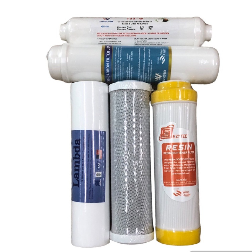 ไส้กรองน้ำ 5 ขั้นตอน มีเรซิ่น มีสินค้าพร้อมส่ง สั่งก่อนเที่ยงส่งออกภายในวันที่สั่ง *ฟรีข้อต่อ 4 ตัว*