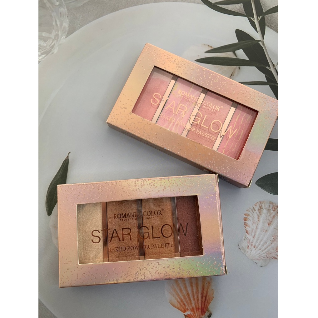** (เบอร์ 2 สินค้ามีรอยเกิดจากบล็อกเครื่อง ไม่ใช่รอยการใช้งานนะคะ) **Romantic Color Star Glow blush highlight RG1904