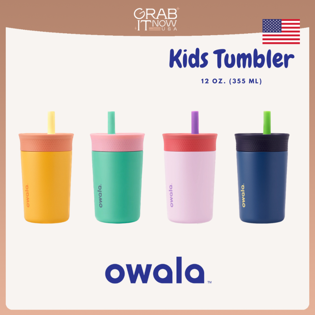 พรี 💖 มีสีใหม่ Owala Kids Tumbler 12oz. (355ml) ของแท้ ใช้สำหรับเด็กหรือใส่ชา/กาแฟเหมาะมากๆค่ะ สีน่ารัก แก้วเก็บความเย็น