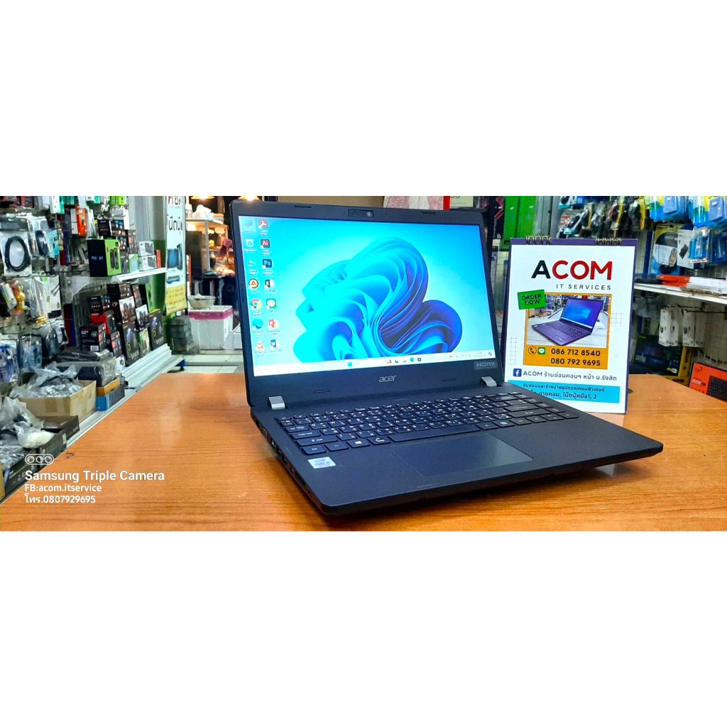 โน๊ตบุ๊คมือ2 ACER TRAVELMATE P214 Core i5 Gen10 RAM 8GB SSD M.2 256GB Windows11 เครื่องสวย สเปคดี น้