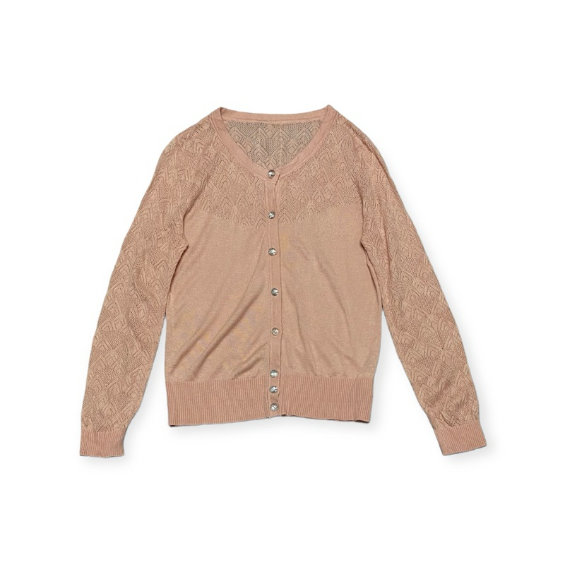 รหัส CA005 เสื้อคลุมคาร์ดิแกนมือสอง สีชมพูอ่อน ใส่เที่ยว ทำงาน เรียน