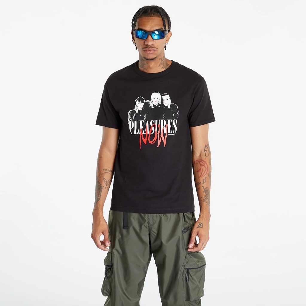 PLEASURES P23F052 MASKS T SHIRT BLACK