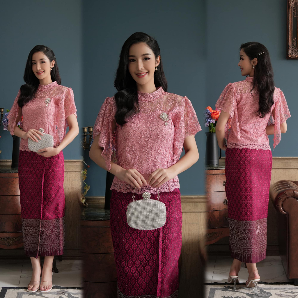 GBK เสื้อลูกไม้ งานบุญ งานแต่ง มี3สี รหัส A1004