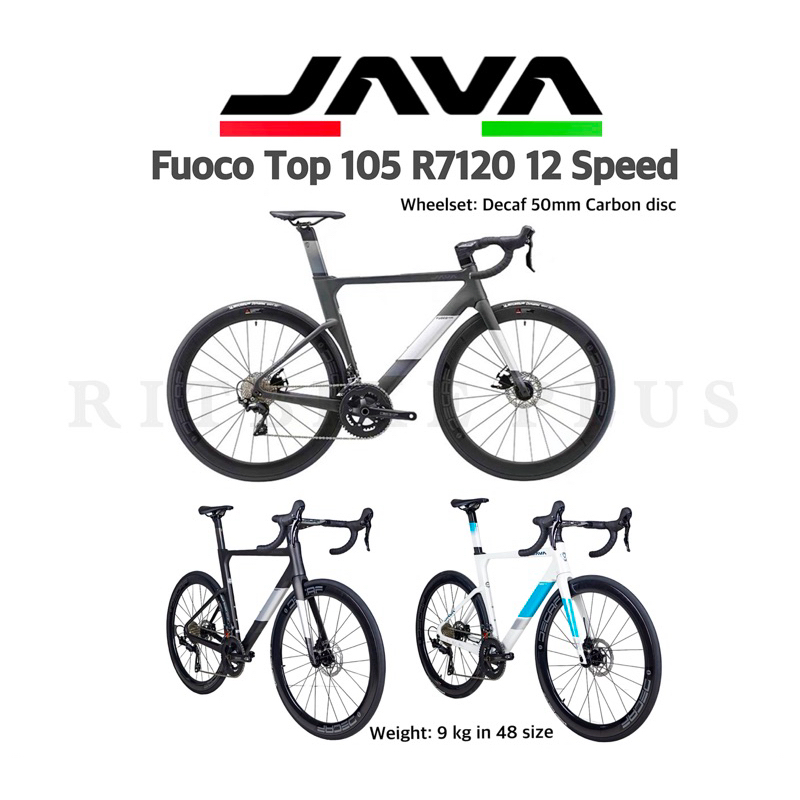 (โค๊ดส่วนลด) จักรยานเสือหมอบ JAVA Fuoco TOP เฟรม Carbon ล้อคาร์บอน ชุดเกียร์ 24speed แฮนด์ Integrated Carbon