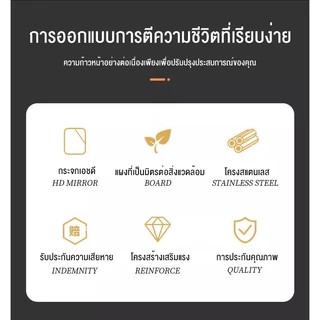 กระจกร้านทำผม กระจกร้านตัดผมตั้งพื้นโดยเฉพาะ สุดฮ๊อตพร้อมไฟ กระจกอัจฉริยะติดผนังด้านเดียว LED เปล่งแสง
