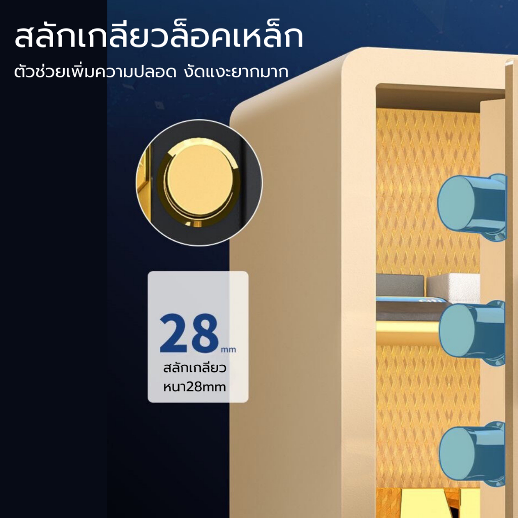 ตู้เซฟนิรภัย ระบบดิจิตอลสแกนนิ้ว ทนไฟ safe box อิเล็คทรอนิกส์ วัสดุคอมโพสิต ความแข็งแรงสูง รับประกัน - รูปที่ 2