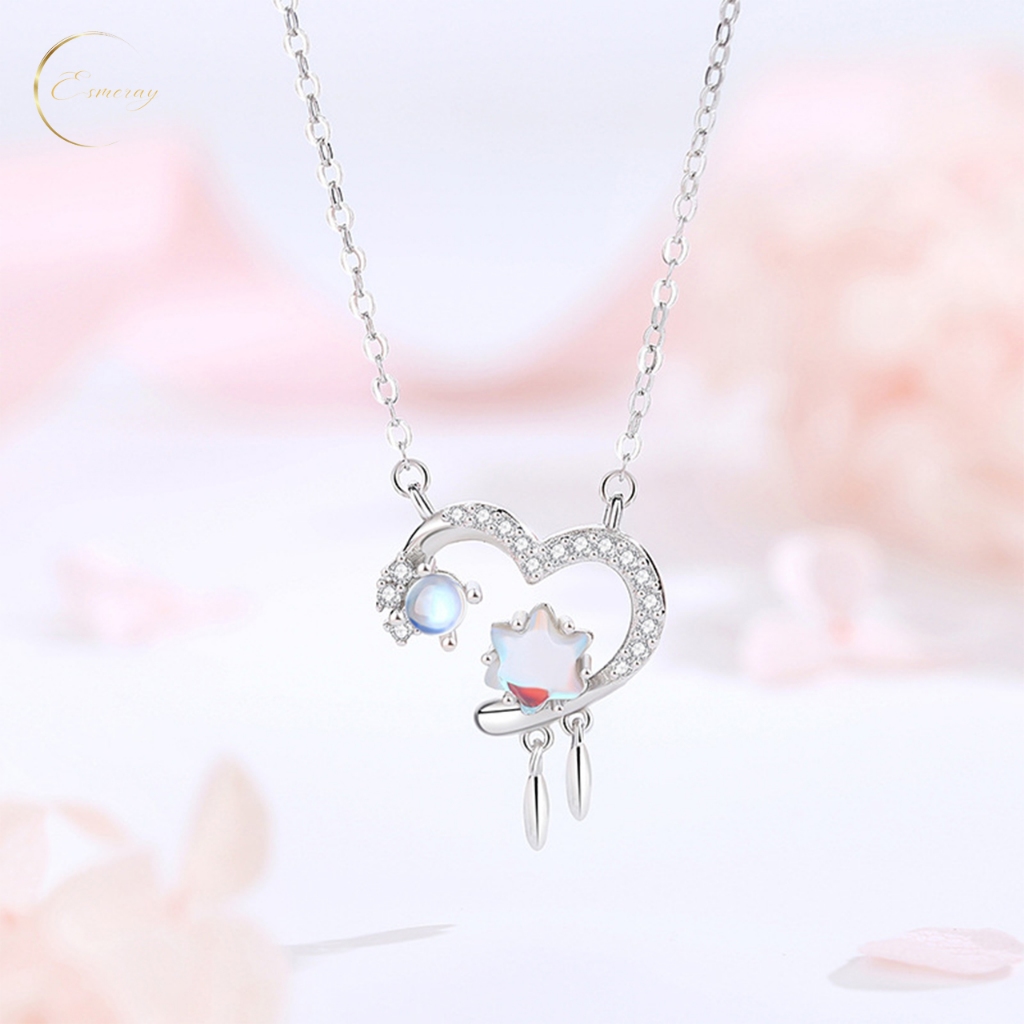 ☆Snow Heart Necklace☆ สร้อยเงินแท้ ✯Esmeray✯ หัวใจ หิมะ สวย น่ารัก ของขวัญ