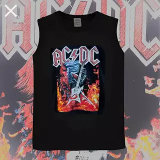 เสื้อแขนกุดเสื้อกล้ามลายวินเทจลายACDC เสื้อผู้ใหญ่มือ1