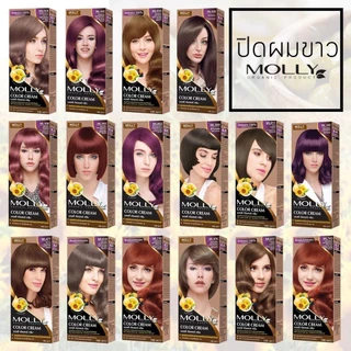 Molly Organic Color Cream มอลลี่ คัลเลอร์ ครีมเปลี่ยนสีผม สีย้อมผม 100ml