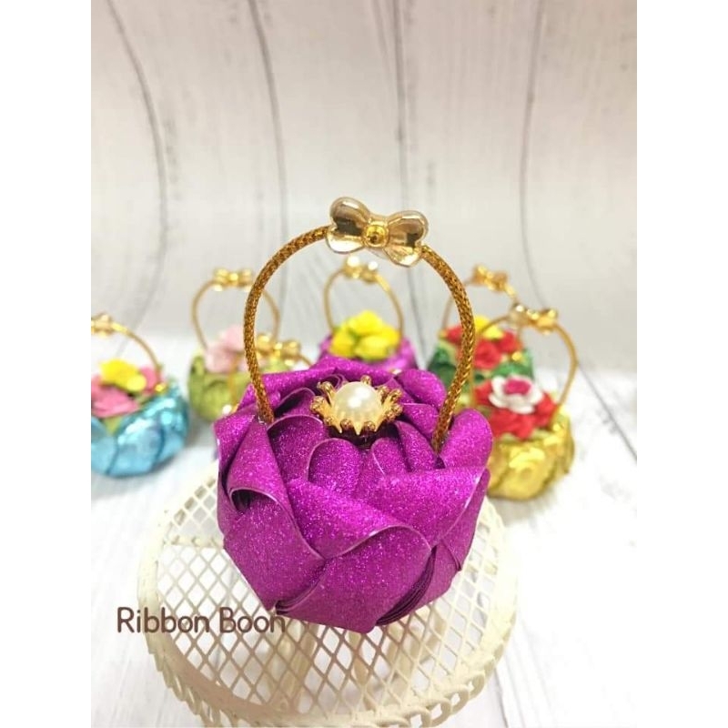 ริบบิ้นพับเหรียญ ริบบิ้นกากเพชร ตราระฆัง No.2 (สี2ด้าน) รูปที่ 7