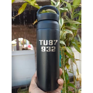 กระบอกรุ่นฝาหิ้ว เก็บอุณหภูมิร้อน-เย็น (500ml) เลเซอร์รูป/ข้อความ โลโก้ ออกแบบเองได้