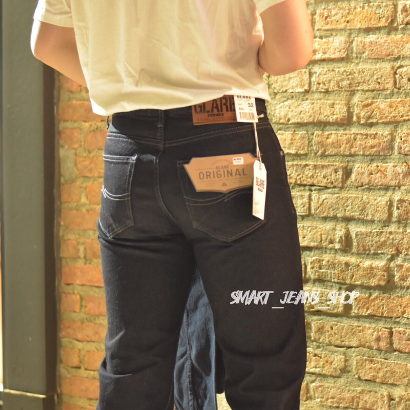 กางเกงยีนส์ วินเทจ ทรงกระบอกใหญ่ สีมิดไนท์ ผ้าไม่ยืด14oz ปั้นเฟดได้ รุ่น GLARE 4030 DENIM