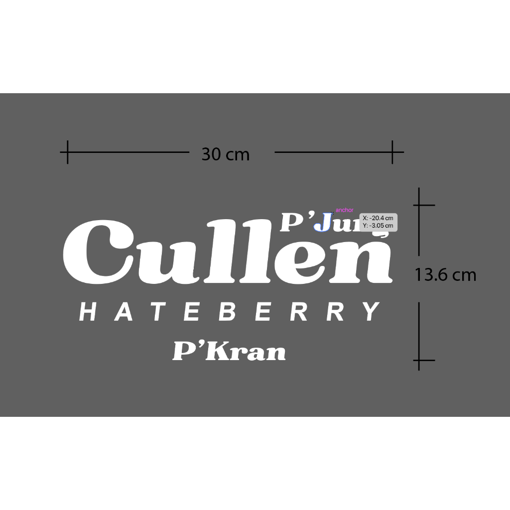 “สติกเกอร์ CULLEN HATEBERRY” สติ๊กเกอร์ PVC ไดคัท ตัวอักษร (Die-Cut Sticker)