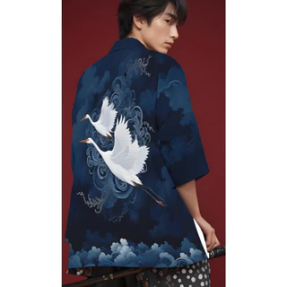 [สไตล์ญี่ปุ่น] เสื้อคลุมผู้ชาย เสื้อคลุมแฟชั่น Yukata เนื้อผ้าเบาบาง สวมใส่สบาย คาร์ดิแกน