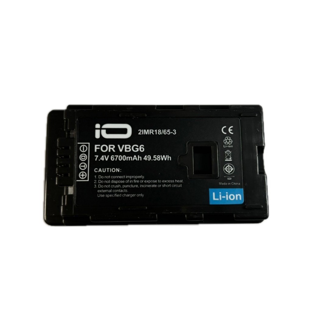 IO แบตเตอรี่กล้อง Camera Battery For Panasonic รหัสแบต VBG6 (มี มอก.รับรอง รับประกันสินค้า 1 ปีเต็ม)สามารถออกใบกำกับภาษี