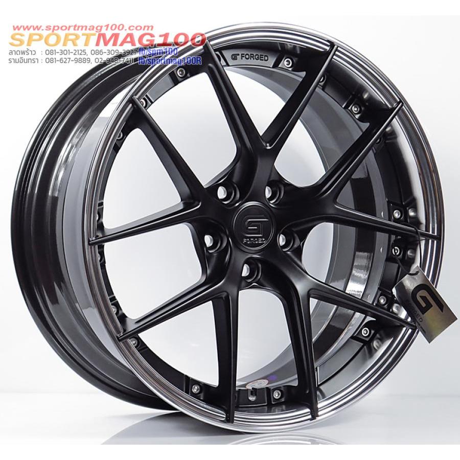 ล้อแม็กซ์ G-Forged GF08 สีดำด้านขอบซิลเวอร์ หน้า8.5 หลัง10 20 นิ้ว 5รู114/112 ET40 [21283]