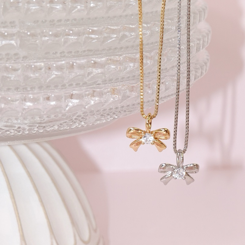RINDA - Tied bow necklace 🎀 (gold/silver) - รูปที่ 4
