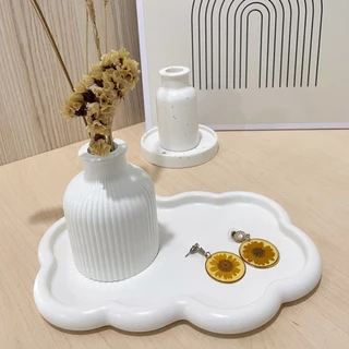 ถาดปูนสไตล์เกาหลี พร็อพถ่ายรูปสินค้า ตกแต่งห้อง ร้านกาแฟ ที่วางเทียนหอม MINIMAL