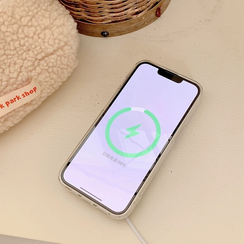 Case แม่เหล็ก เคสใส ชาร์จไร้สาย สำหรับ iPhone 15 14 13 12 11 Pro Plus Max 7Plus XR X XS MAX SE 7 8 เคส ลายการ์ตูน น่ารัก - รูปที่ 5