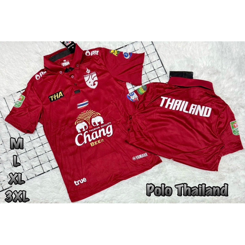 เสื้อกีฬาทีมชาติไทยคอปก ผ้านิ่มใส่สบาย ใส่ได้ทั้งชายและหญิง